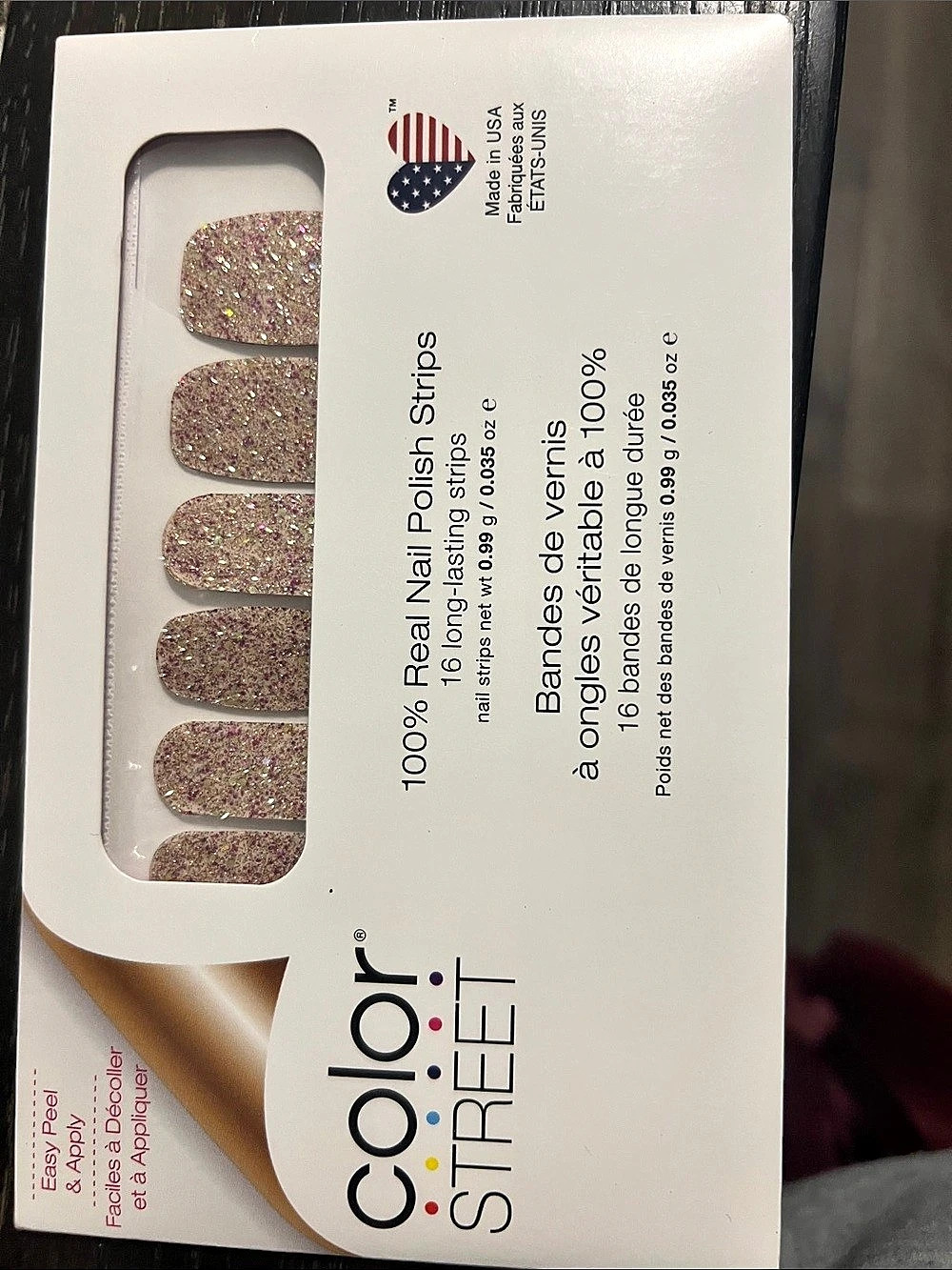 Color Street Tokyo Lights Pink Glitter Nail Polish Strips